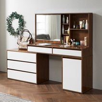 달리빙앤 셀레나 1200 확장형 멀티수납 화장대 일반화장대, 멀바우화이트