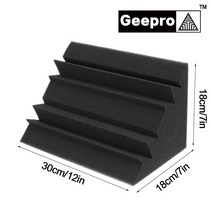 실내방음벽 가정용 아파트 방음벽 차음재 차음판 Geepro 18x18x30cm 어쿠스틱 폼 방음 고밀도 난연제베이스 트랩 사운드 흡수 스튜디오 코너, 4PCS