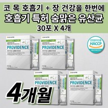 코 막힘 목 면역 기관지 호흡기 염증 개선 구강 유산균 미세 먼지 에 좋은 장 건강 식품 김치 유래 특허 락토바실러스 프로폴리스 녹십자 프로바이오틱스 숨맑은 유산균 스틱 30포, 4개