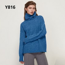 여성 스웨터 패딩aachoae 가을 겨울 니트 터틀넥 울 2021 캐주얼 기본 풀오버