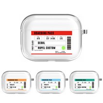 에어팟 3세대 보딩패스 바코드 이니셜 각인 주문제작 케이스, 08. 커스텀 보딩패스 코튼블루, 애플 에어팟 3세대 케이스
