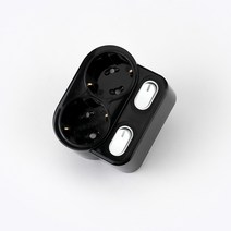 아이정 현대 회전형 2구 스위치 멀티탭 콘센트 블랙, 9.2cm, 1개