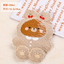 미니손난로 방폭 숏 보온물주머니 대다 물을주입 온찜질 따뜻함 배 여학생 기숙사 큐트 털 기둥의 몸통 2666735858, 종려나무 -앵두 곰 350ML 구멍