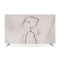 명화 티비 TV 덮개 가리개 인치 종류별 무지개 럭셔리 거실 모니터 먼지 커버 42 55 65 75 액자 풍경 HA11, 58인치 우아한