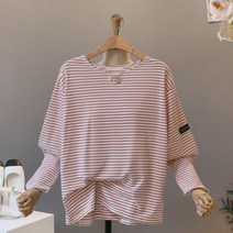 모노시크 메리퀸 단가라 소매 라벨 티셔츠 MNTE396