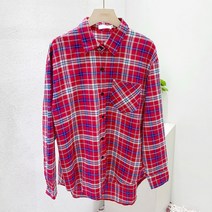 뉴타임즈 여자 긴팔 체크 셔츠 M060Z