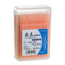 치면착색제 교정용왁스 치과용 고리 유아 아기치실 200pcs 양방향 일회용 치실 치간 칫솔 치아 스틱 이쑤시개 치실 구강 잇몸 치아 청소 관리, 주황색