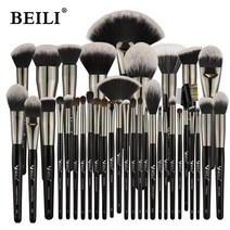 메이크업브러쉬 브러쉬세트 파우더브러쉬BEILI 블랙 35 피스 메이크업 브러쉬 키트 파우더 블러쉬 파운데, 한개옵션1, 한개옵션0