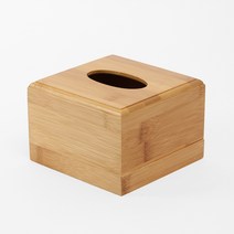 Well 대나무 휴지케이스 정사각 냅킨 티슈케이스, 단품