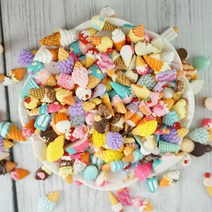 데코덴 슬라임파츠 음식 디저트 캐릭터 믹스 혼합 파츠 100개, 아이스크림, 1세트 100개