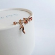 블레어케이 [STUDIO JEWEL] [2+1] 로즈골드 하이힐 하트피어싱 세트