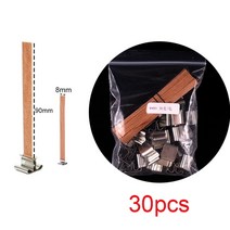 캔들워머 악세사리 나무 천연 캔들 심지 클립 베이스 30 개 양초 공예 간장 파라핀 왁스 굽기 무연 제작 용, 02 8X90mm