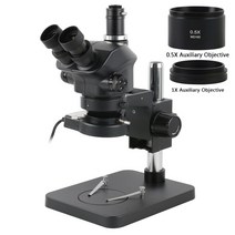 광학 현미경 전자 산업 실험실 Simul-Focal 50X 100X 스테레오 현미경 삼안 0.5X 보조 대물 렌즈, 06 with 0.5x 1.0x, 06 with 0.5x 1.0x