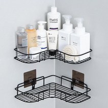 스틸 욕실 화장실 코너선반 무타공 욕실선반 2단 4단 목욕탕선반 욕실코너장, 3단 화이트(패드12개), 1개