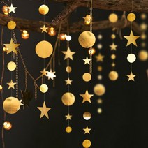 달과별파티가랜드(골드)생일 파티용품 프로포즈 별가랜드, 상세페이지 참조, 상세페이지 참조