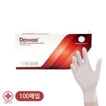 라텍스장갑 의료용 라텍스글러브 일회용 실험용 진료용 무분말 장갑 의료기기 s m l 100매, M / 100매