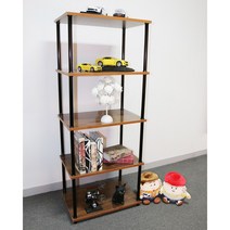 조립식/진열장/렌지대/수납장, 멀바우+블랙, 5단