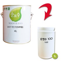 노루페인트 순앤수 100 친환경 내부용 수성페인트 1L 무광, 레몬4
