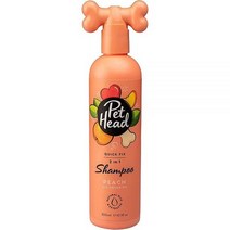 PET Head 강아지 샴푸 & 컨디셔너 475ml 빠른 수정 복숭아 향 냄새 나는 강아지를 위한 최고의 2 in 1 애견 샴푸 털과 피부에 영양을 공급하고 부드럽게 함