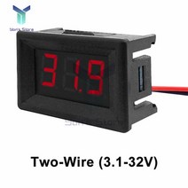 전압계 0.36 인치 미니 레드 그린 블루 LED 디스플레이 패널 가정용 전압 디지털 0-100V 3.7-32V 2 / 3 전, 01 2 Wire 3.1-32V