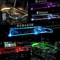 올뉴카니발 트윈컵홀더 2단 무중력테이블 USB 5V LED 차량용 식탁 선반 트레이 핸드폰 스마트폰 거치대 컵홀더 수납용품, 트윈컵홀더형 LED없음