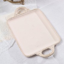 페일핑크 솔린 손잡이 트레이 1P / 엔틱소품 데코트레이, 없음