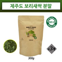 제주도 보리새싹 분말 차 새싹보리 파우더 보리 순 가루 국내산 어린 보리잎 즙 보리싹 보리순 폴리코사놀 혈관건강 사포나린 체중관리 내장지방 효능, 300g, 3개