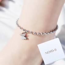 노이드비선물포장 써지컬스틸 볼체인 입체나비 발찌 2컬러