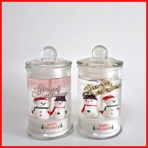 (공효진*2개) 눈사람- 크리스마스 젤캔들 키트DIY, 복숭아 블루