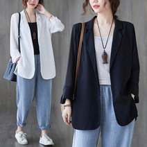 JQS 여성 봄 가을 빅사이즈 XL~3XL 쉬폰 정장 자켓 60200