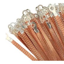 구리편조선 접지선 케이블트레이 전선본딩 배선와이어, 6제곱미터 길이 300mm 100개