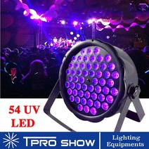 무대 사이키 파티 조명 UV Light LED Par 54x3W 디스코 라이트 플랫 스트로브스코프 무대 조명 효과 Dmx 사운드 컨트롤 블랙라이트 파티 다크 퍼포먼스 자외선 라이, 54 자외선, AU 플러그