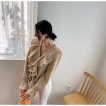 캉캉 프릴소매 블라우스