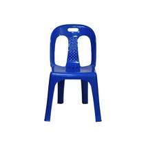 공간웰리빙 팔걸이 비치 플라스틱의자 보조 간이 야외, 등받이비치의자 블루