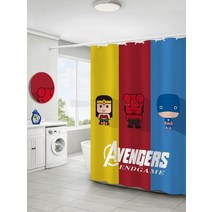 Avengers 디즈니 샤워 커튼 방수 쉼터의 Q 버전 후크와 욕실에 대 한 애니메이션 상품 패브릭 150x180cm, [04] ZZ-4, [07] W180XH220cm