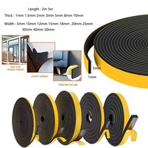EVA 스폰지 단면 테이프 충격 방지 폼 실란트 스트립 1-10MM 자동차 패드 방음 버퍼 충돌, Width 10mm, Thick 1.5mmLength 5m
