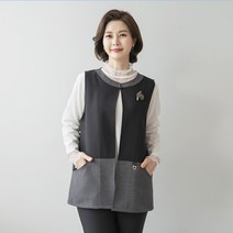 eTV 엄마옷 마담4060 배색원버튼조끼