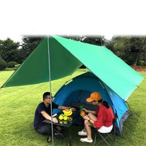 간단설치 방수원단 자외선차단 렉타타프 사이드그늘막 피크닉용 천막, 1개, 블루