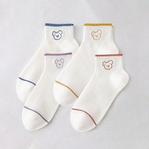 그릿 여성용 뽀글베어 학생 단목양말 8종세트