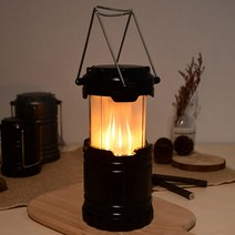 위즈앤위즈 아날로그 감성 그대로 불멍 캠핑 랜턴, 베이직 블랙