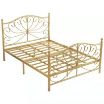철제침대프레임 공주 엔틱 유럽풍 조립식 철재침대, 골드