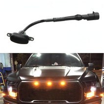 자동차 전면 그릴 LED 라이트 연기 랩터 스타일 램프 앰버 포드 F-150 2010-2018 조명, 01 Yellow shell Amber, 한개옵션1