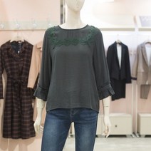 숲 스퀘어 레이스 7부 블라우스 SV7SS04