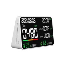 라돈측정기 미세먼지측정기 세균측정기 다기능 5in1 CO2 Meter 온도 습도 32, 협력사, 하얀