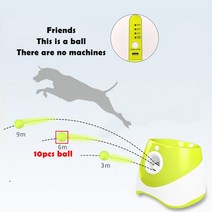 휴비나인 강아지자동공놀이 야외 애완 동물 대화형 공 던지기 자동 투석기 발사기 개 장난감 테니스 핏불, 10pcs ball