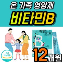 레몬맛 비타민 영양제 패밀리 B군 1년치 키즈 어린이 맛있는 대용량 12달 활력 에너지 B군 비 먹기쉬운 파우더 스틱 하루 한번 비타민BC 비군 비타비 스틱 분말 약 12개월