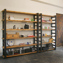 통원목가구 실용주의 5단책장 인테리어선반장 서재책장 TV거실장 원목책장, 원목프레임1200_투톤