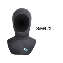 남녀공용 네오프렌 잠수복 다이빙 후드 캡 서핑 수상 스포츠용 보온 5mm, 03 L
