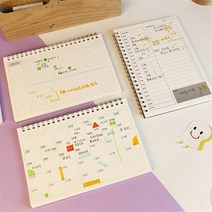 2023다이어리 귀여운 중학생 사무용 직장인 교사 나선형 노트북 플래너 일일 주간 월간, 월간 계획