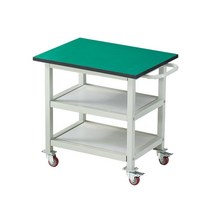 작업 테이블 작업대 작업다이철제 이동식 목공 다용도 포장 공구대 공장 상판 정전기방지, 3칸 정전기 방지 카트 150x80